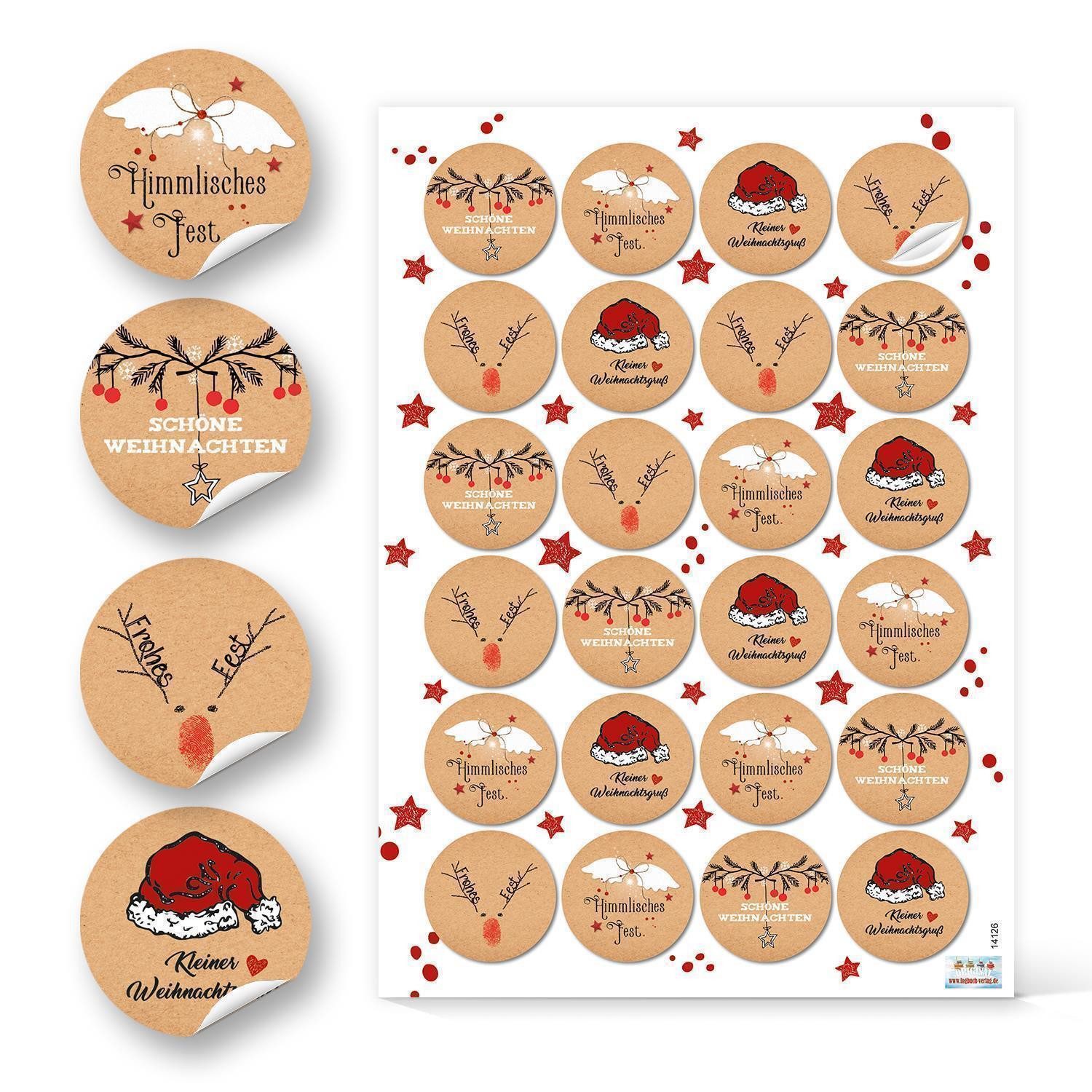 Logbuch-Verlag Dekofigur Braune Papiertüten mit Fenster und runde Weihnacht günstig online kaufen