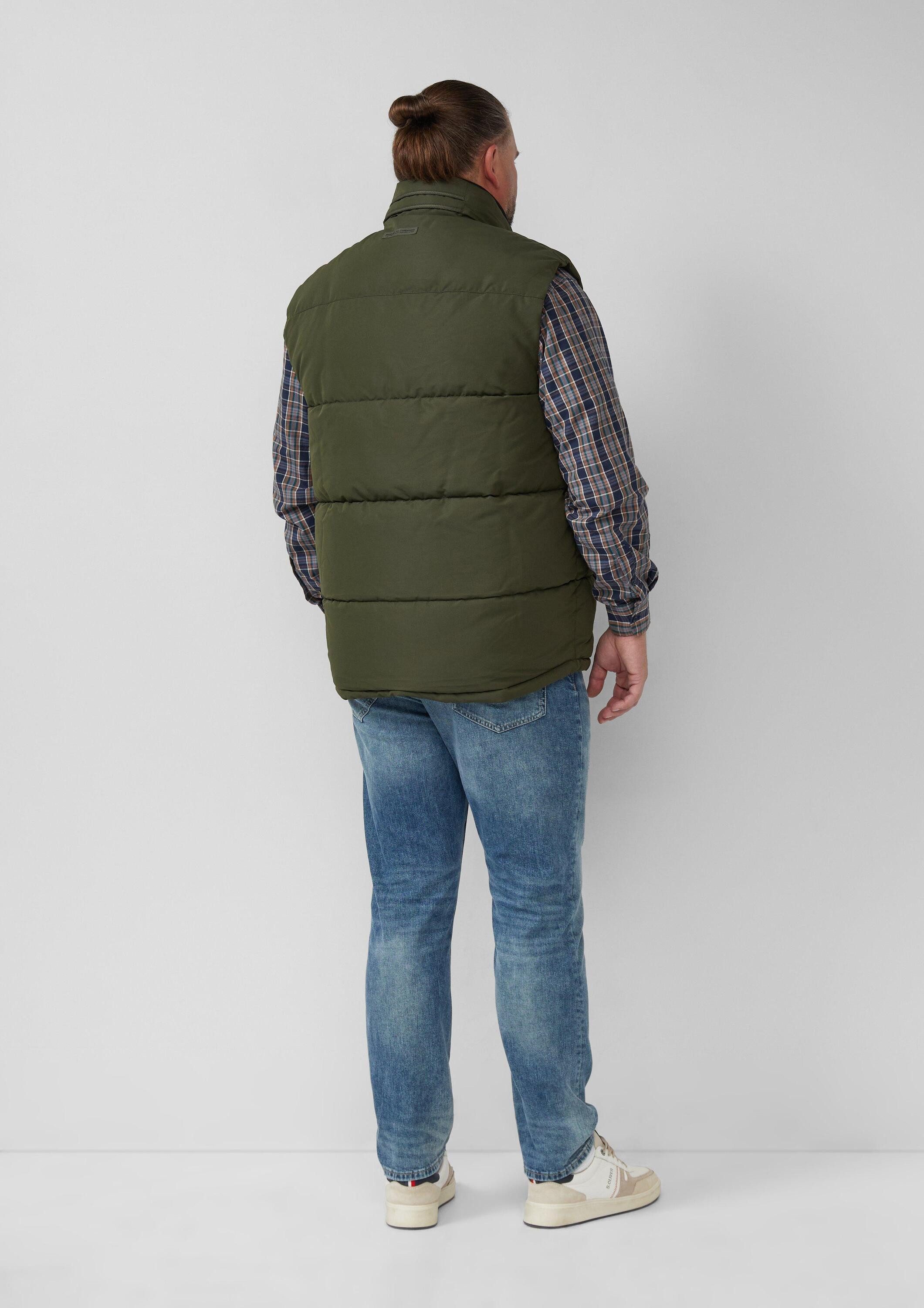 s.Oliver Outdoorjacke Outdoor-Weste Sportive Steppweste mit Logo-Details