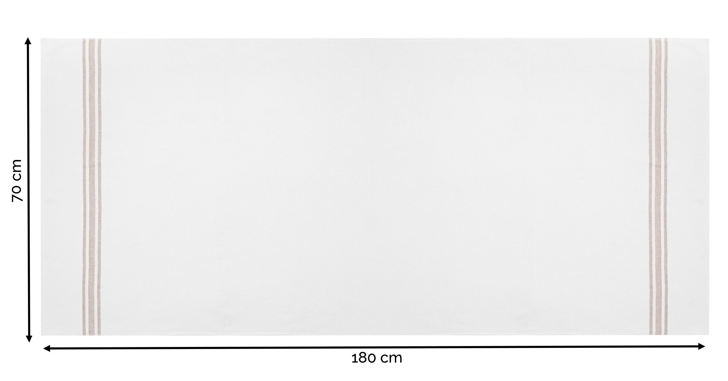 Strandtuch, ZOLLNER Baumwolle 100% cm, weiß x Baumwolle 70 (1-St), 180