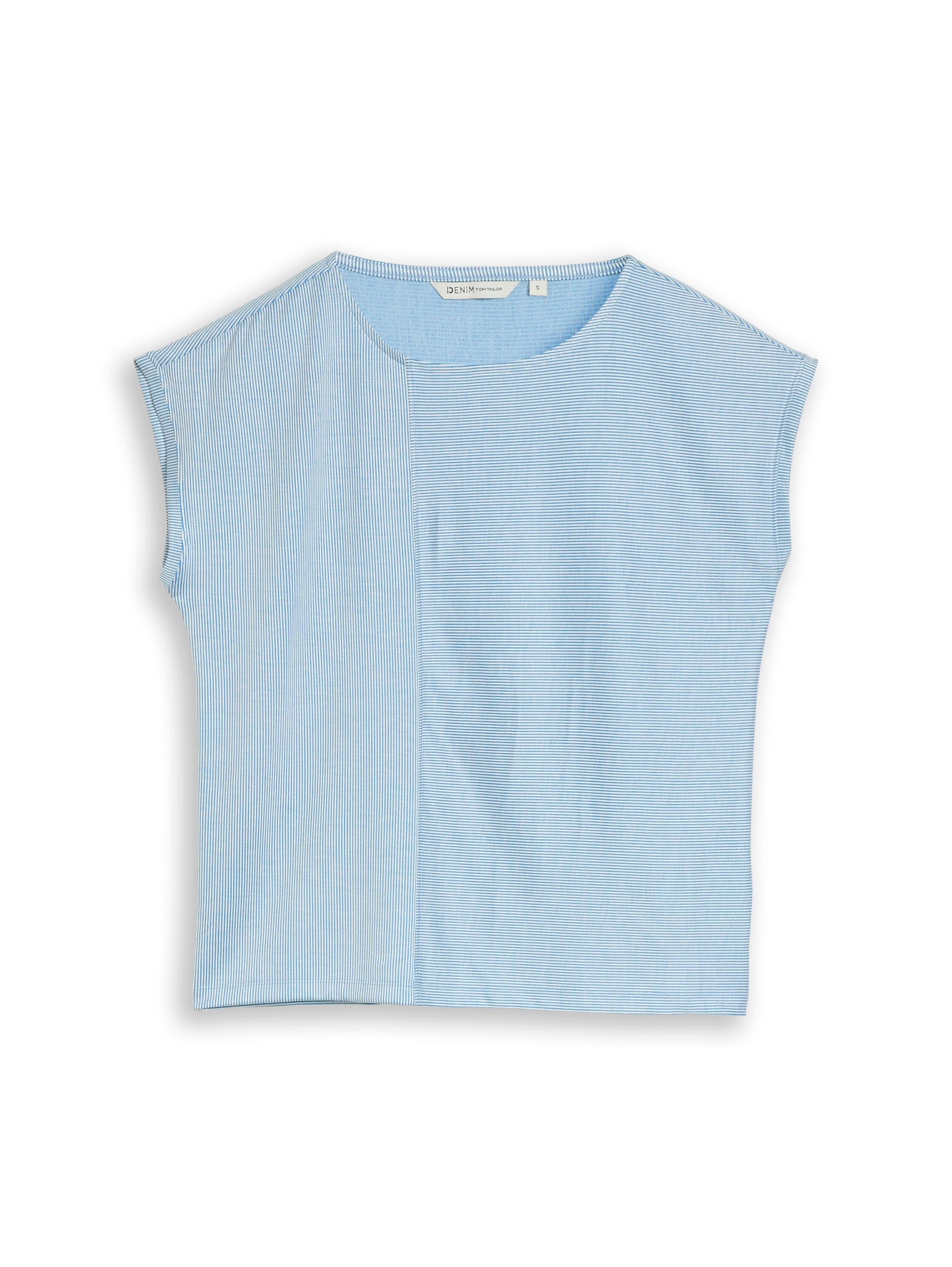 TOM TAILOR Denim Rundhalsshirt Ärmellos im Streifen-Look – Bild 5 von 5