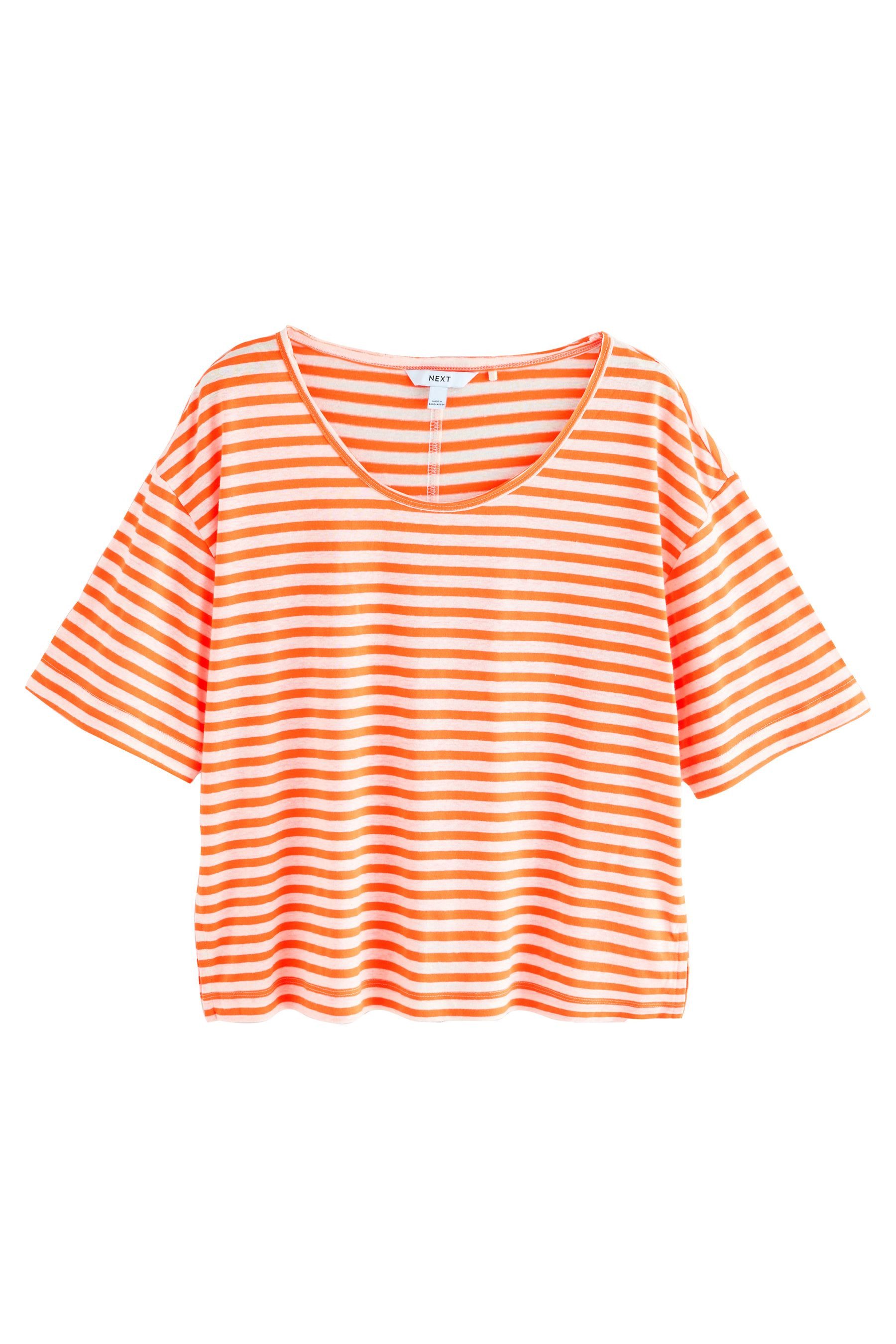 Next T-Shirt Weiches T-Shirt mit U-Ausschnitt, Leinen-Modalmix (1-tlg) günstig online kaufen