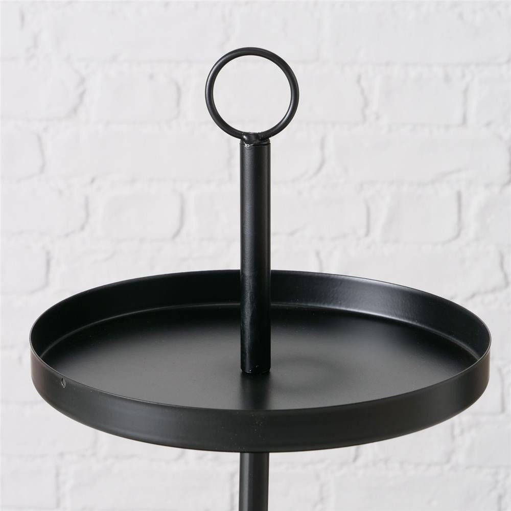 BOLTZE Etagere Servierständer Samina Metall schwarz Höhe 33cm, 2-stöckig rund freistehend Obstständer Gebäckständer