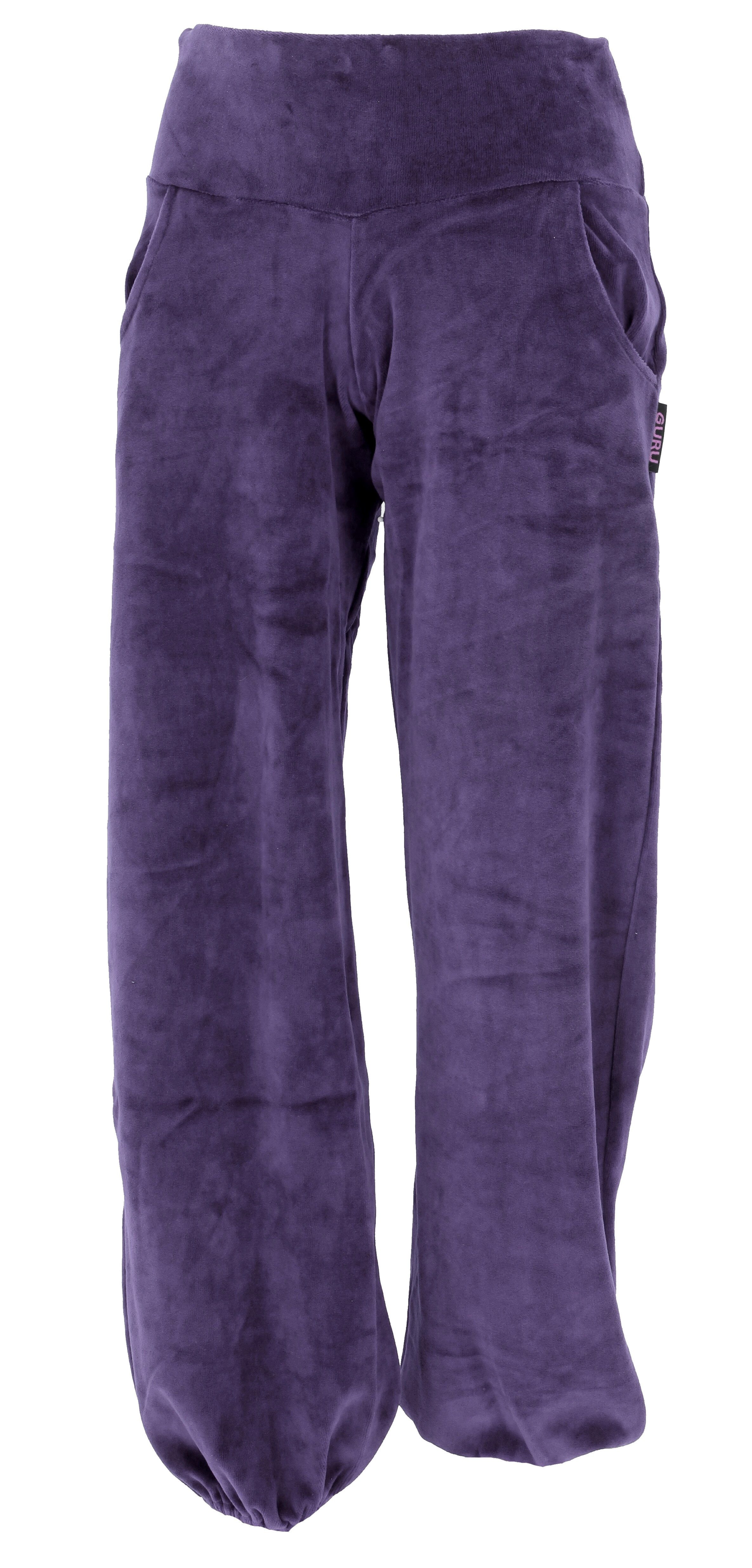 Guru-Shop Relaxhose Boho Samt Pluderhose, Wohlfühlhose, Yogahose -.. alternative Bekleidung