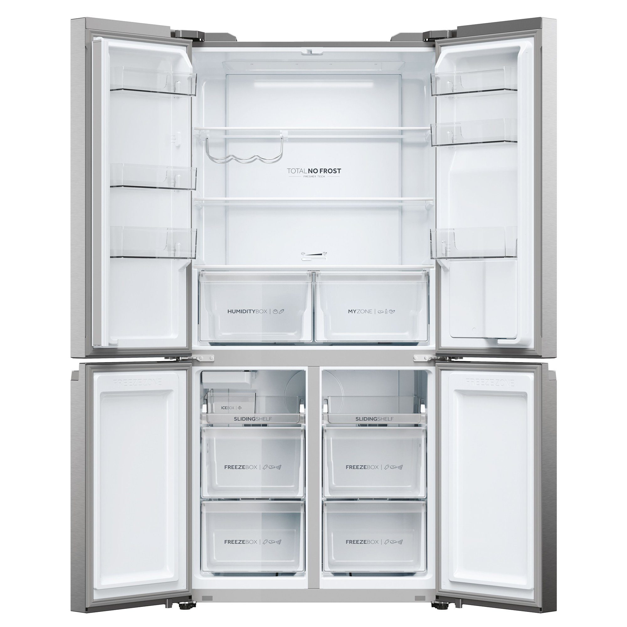 90.5 hoch, Frost Edelstahlfront cm Line, Haier HCR5919EHMP, XL Side-by-Side 5 CUBE Spender, breit, SERIES Slim No Wasser Total 190 Eiswürfelbereiter, Design cm 90