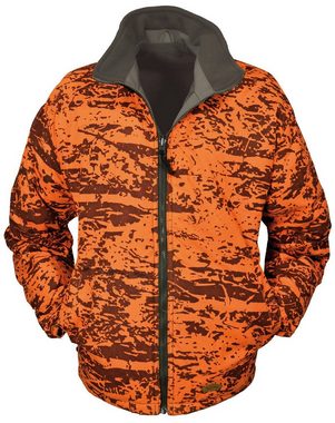 Hubertus® Hunting Outdoorjacke Wende-Fleecejacke Jagdjacke Winterjacke orange oliv warm von Oefele