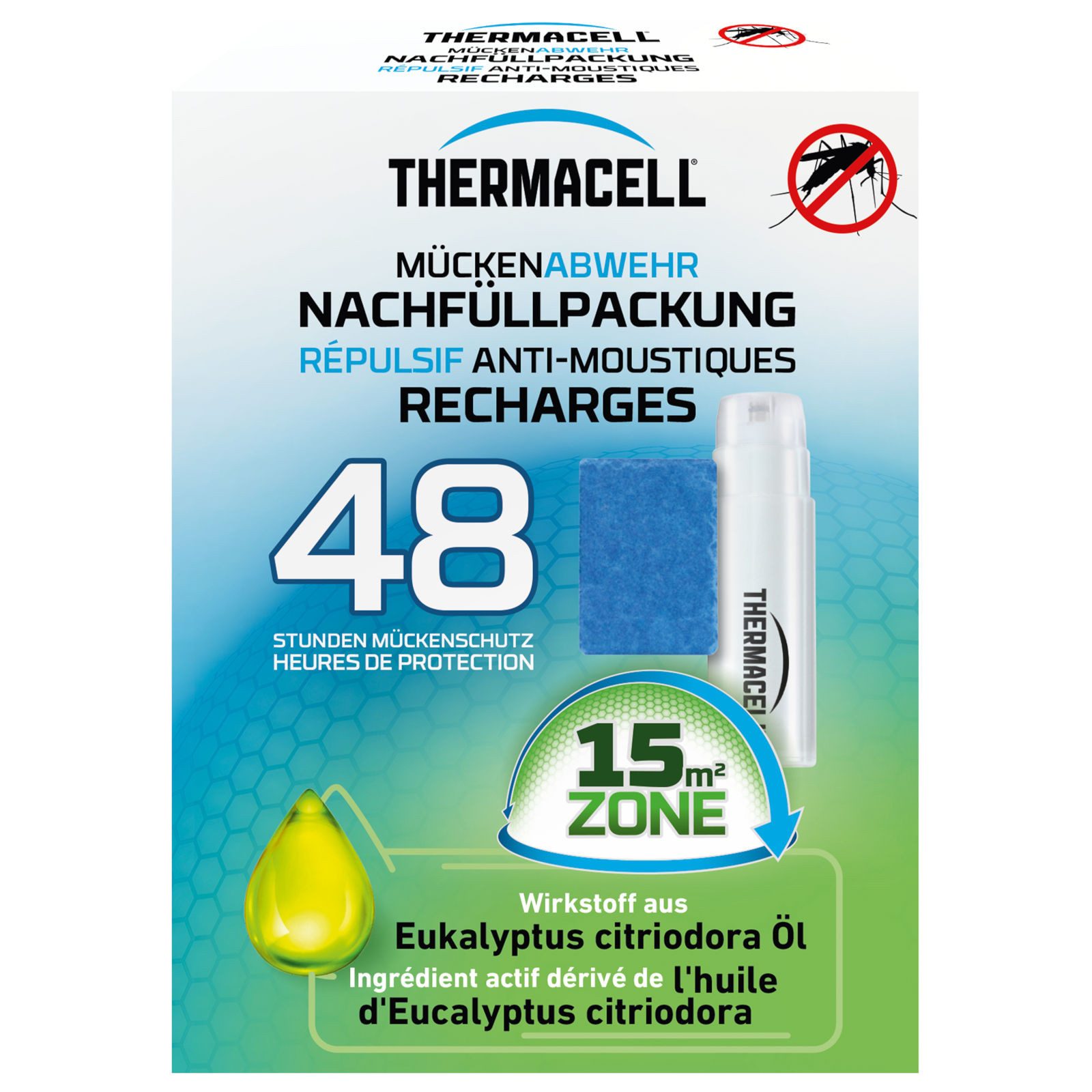 ThermaCell Insektenabwehrgerät Mückenabwehr Nachfüllpackung 48 Stunden, Zitroneneukalyptusöl