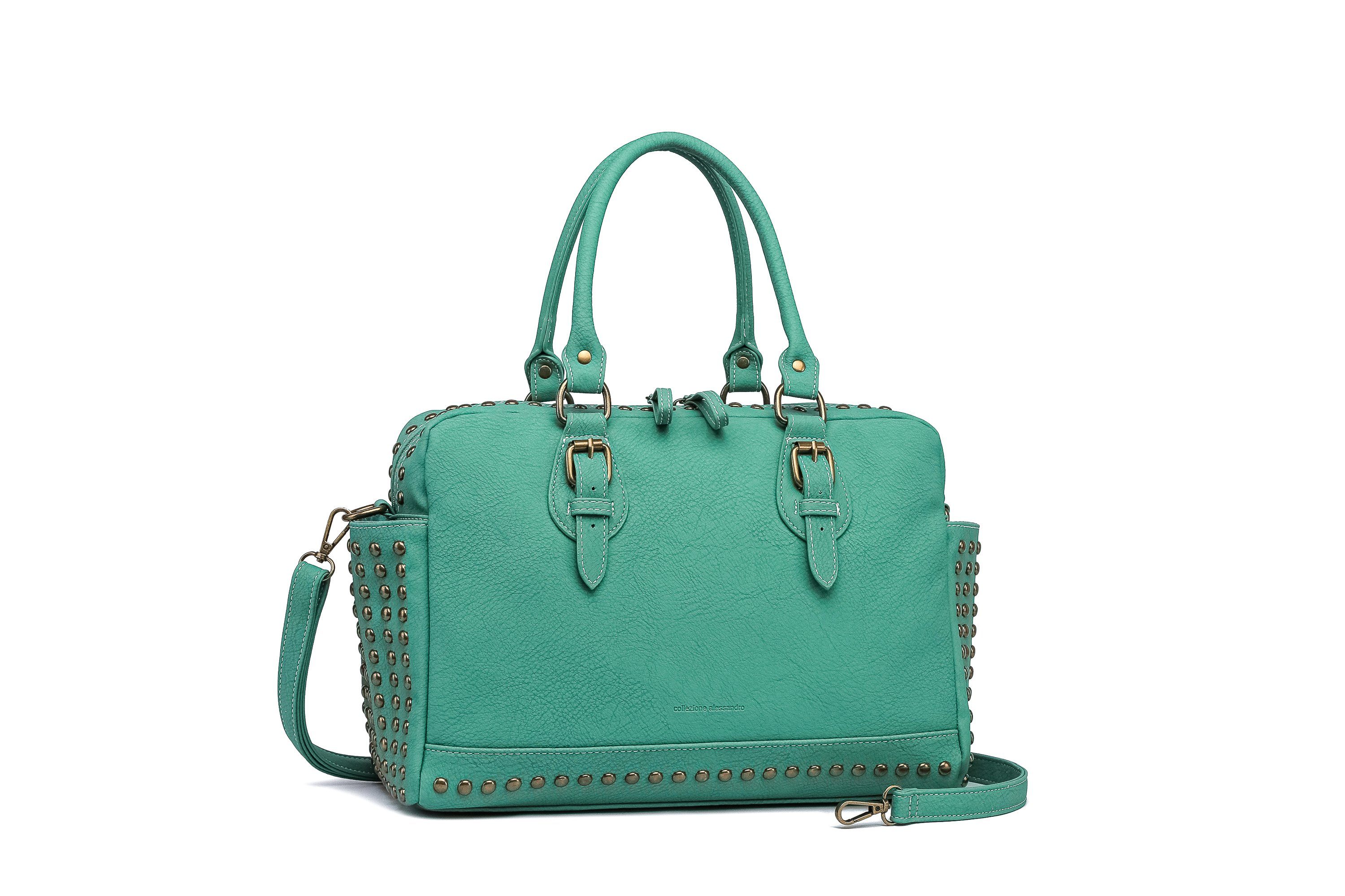 COLLEZIONE ALESSANDRO Schultertasche Boho, mit 2 Seitenfächern jade