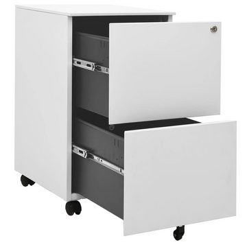 vidaXL Aktenschrank Aktenschrank mit Rollen Hellgrau 39x45x67 cm Stahl (1-St)