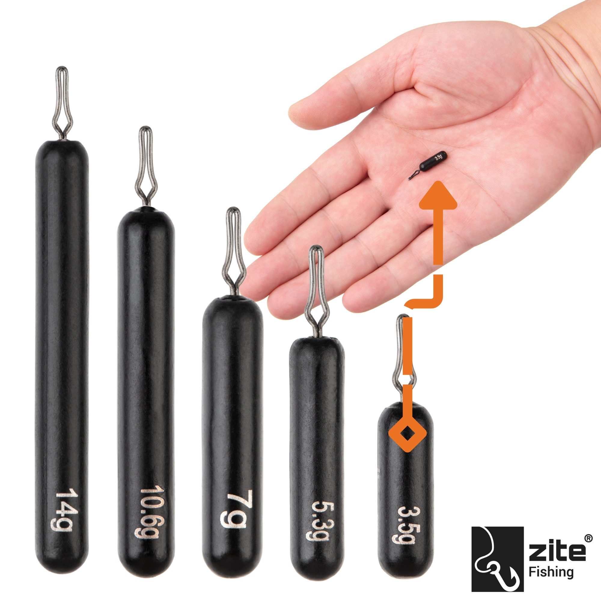 Zite Angelgewicht Tungsten Drop Shot Gewichte 3,5-14g Stabform Beschichtung Dropshot-Rig