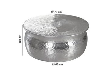 tinkaro Couchtisch XENIA Aluminium Beistelltisch Silber