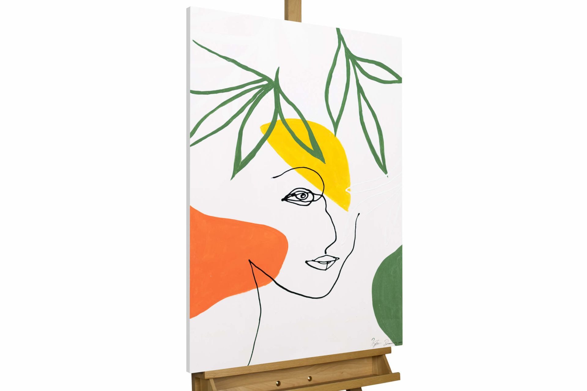 KUNSTLOFT Картина Botanical Heart 60x90 cm, Leinwandbild 100% HANDGEMALT Wandbild Wohnzimmer
