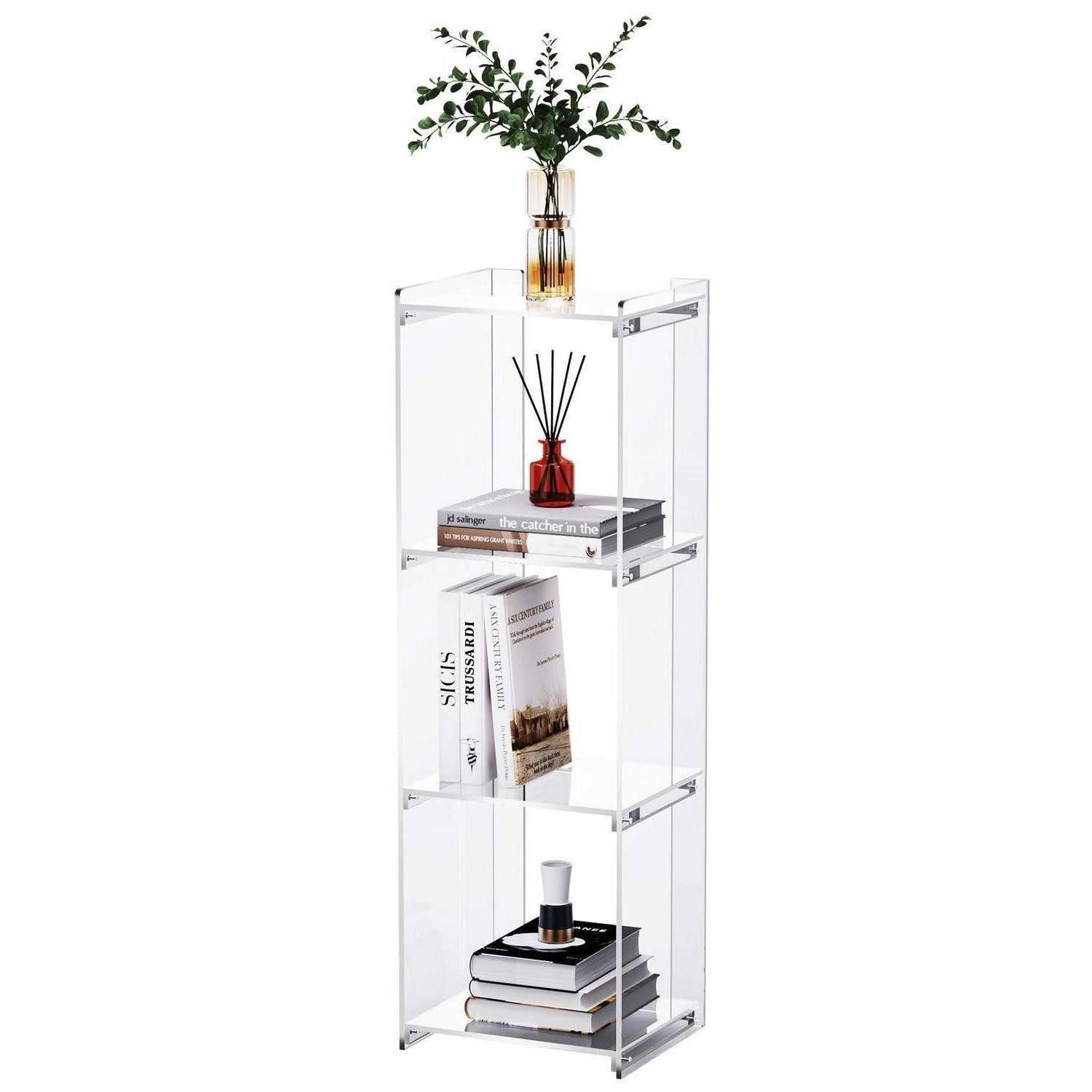 LuxusKollektion Regalwürfel Acryl Bücherregal 3 Würfel transparent 35x30x110cm, 1-tlg.