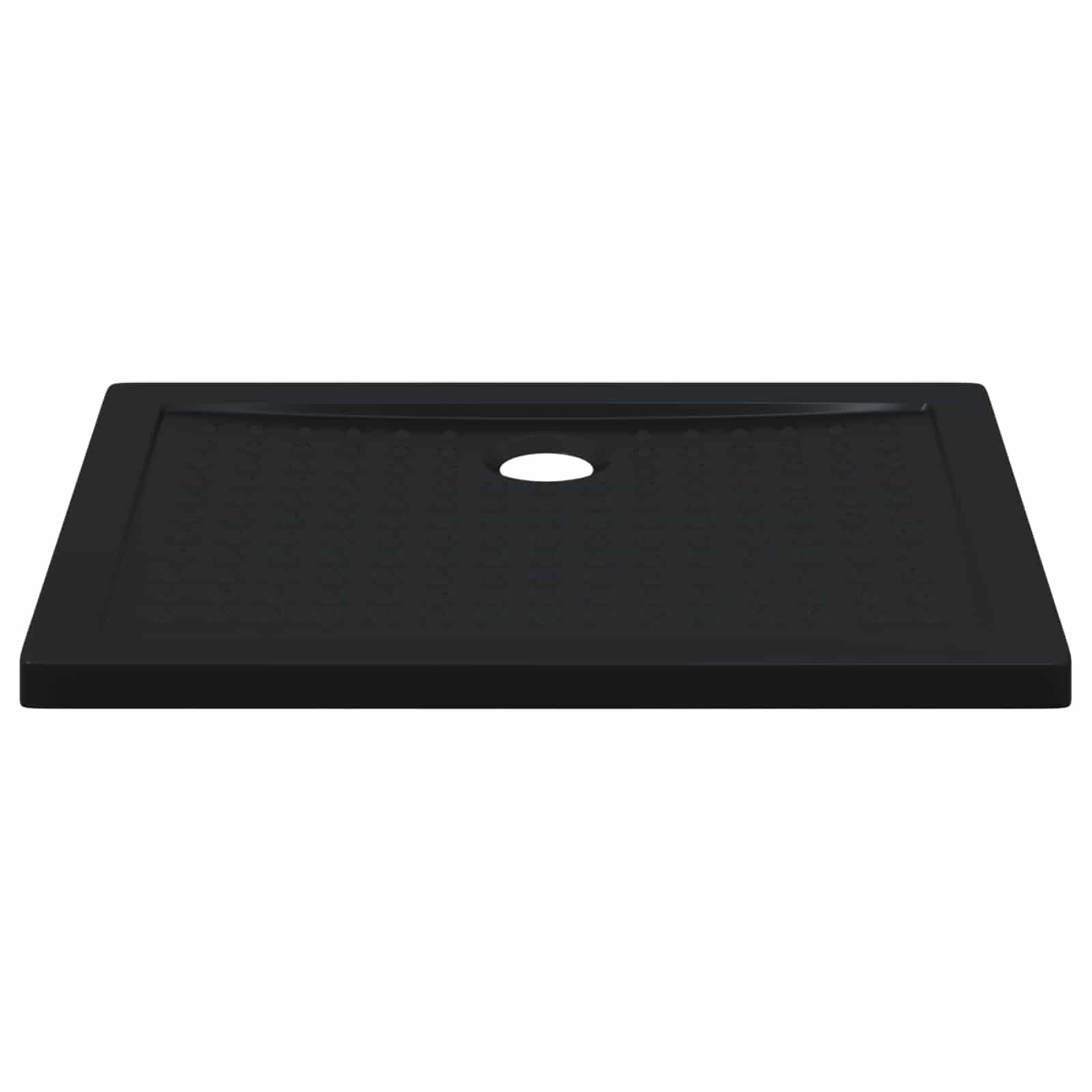 vidaXL Duschwanne Duschbodenablage mit Punkten 90 x 70 x 4 cm ABS Schwarz, Rechteckig, 1-St.