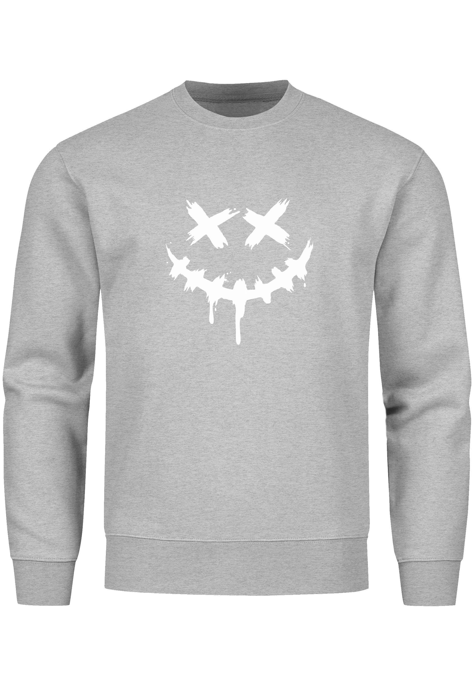 Neverless Sweatshirt Sweatshirt Herren Drip Face günstig online kaufen