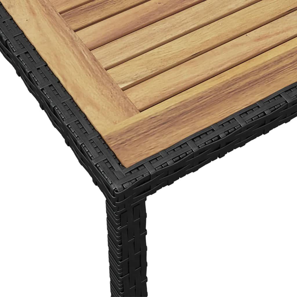 Gartentisch Akazie furnicato Massivholz und Braun 123x60x74 cm Schwarz