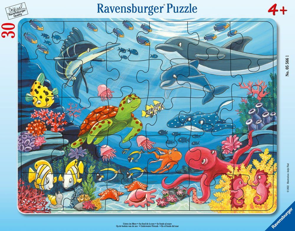 Ravensburger Puzzle im Ravensburger Rahmen 05566, Teile 30 Puzzleteile Unten 30 Meer Puzzle Kinder