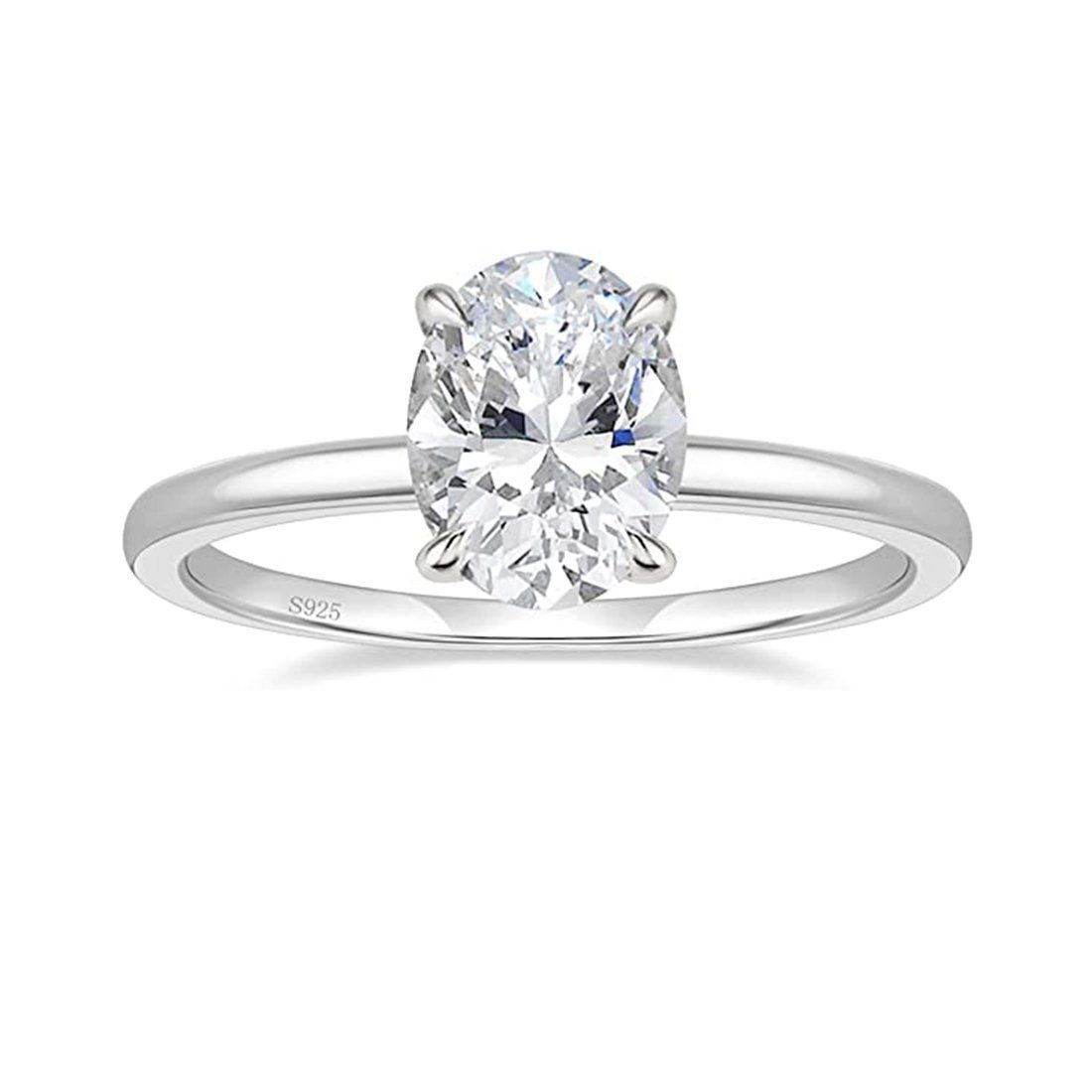 Haiaveng Fingerring 925 Sterling Silber Ringe, Oval Cut Solitär Cubic Zirconia Hochzeit Versprechen Ringe