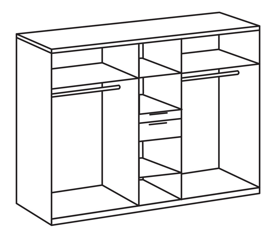 Wimex Drehtürenschrank Moldau (mit Drehtüren, Schubladen, Einlegeböden, Kle günstig online kaufen