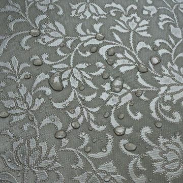 laro Tischdecke Wachstuch-Tischdecken Abwaschbar Geprägt Relief Ornament Grau rechteckig