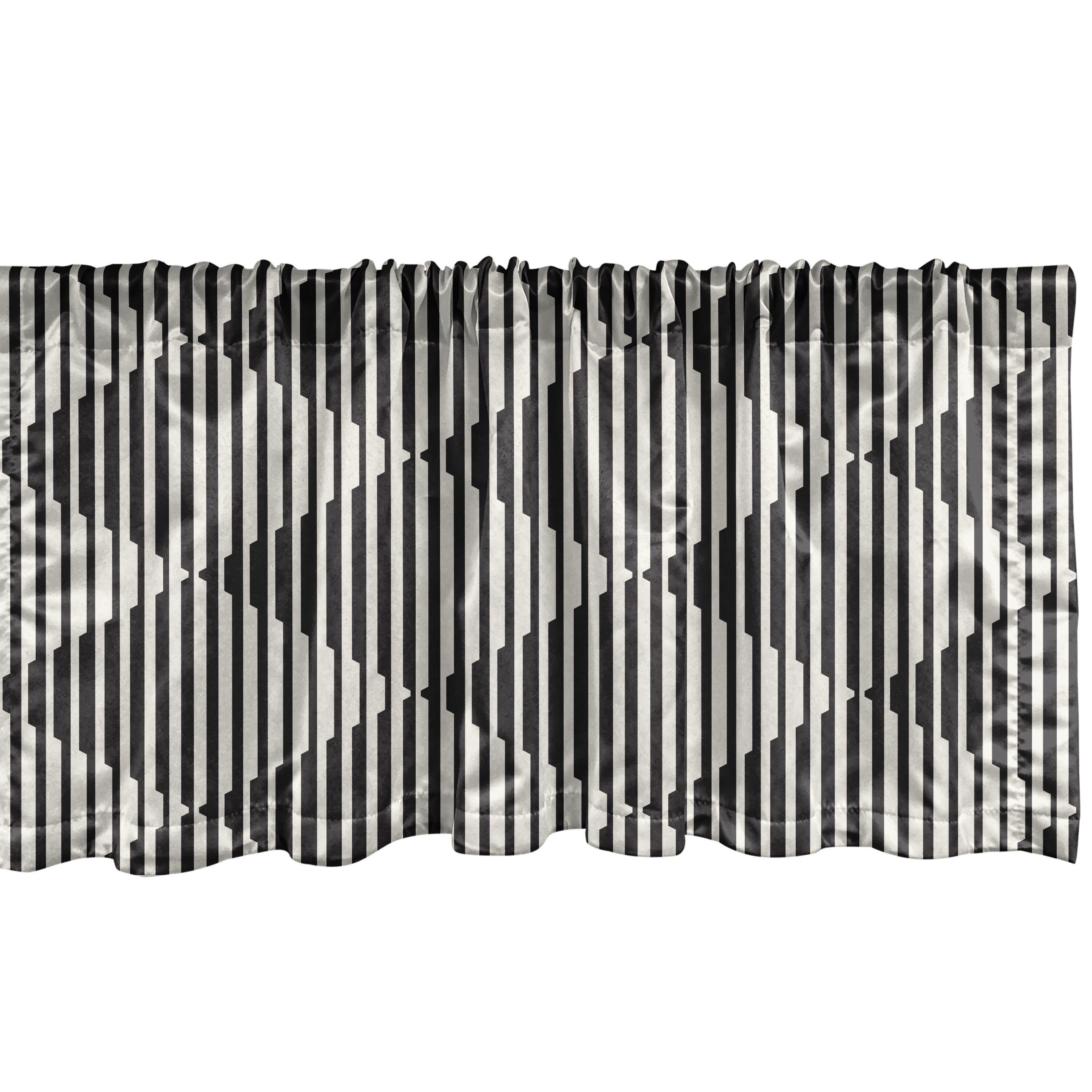 Kunst Volant Abakuhaus, für Schlafzimmer Vertikale Küche Dekor Geometrisch Monochrome Vorhang mit Stangentasche, Scheibengardine Microfaser,