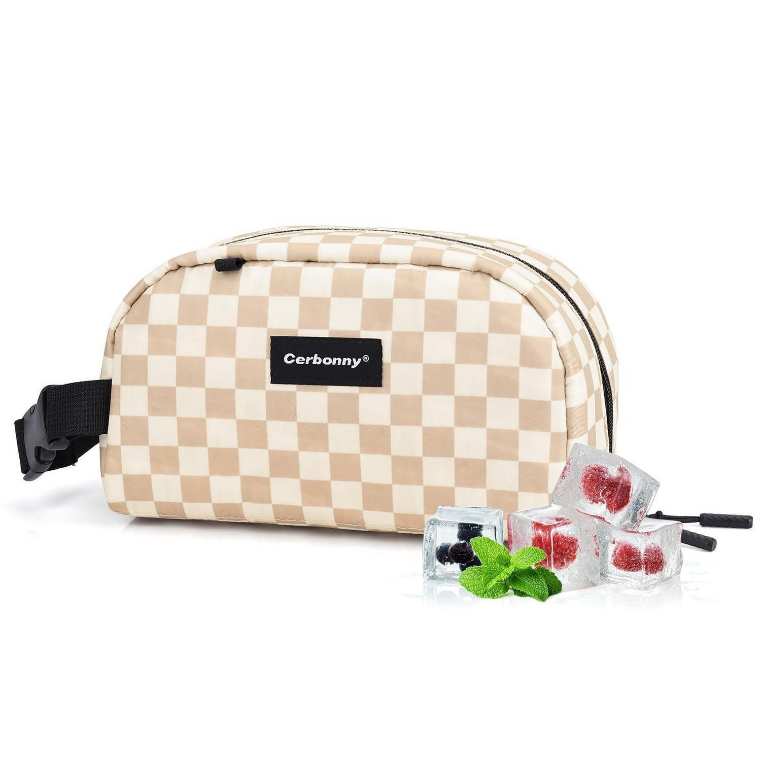LuxusKollektion Kühltasche Kühltasche Gefrierbar Lunchtasche Kinder Erwachsene Khaki-schachbrett