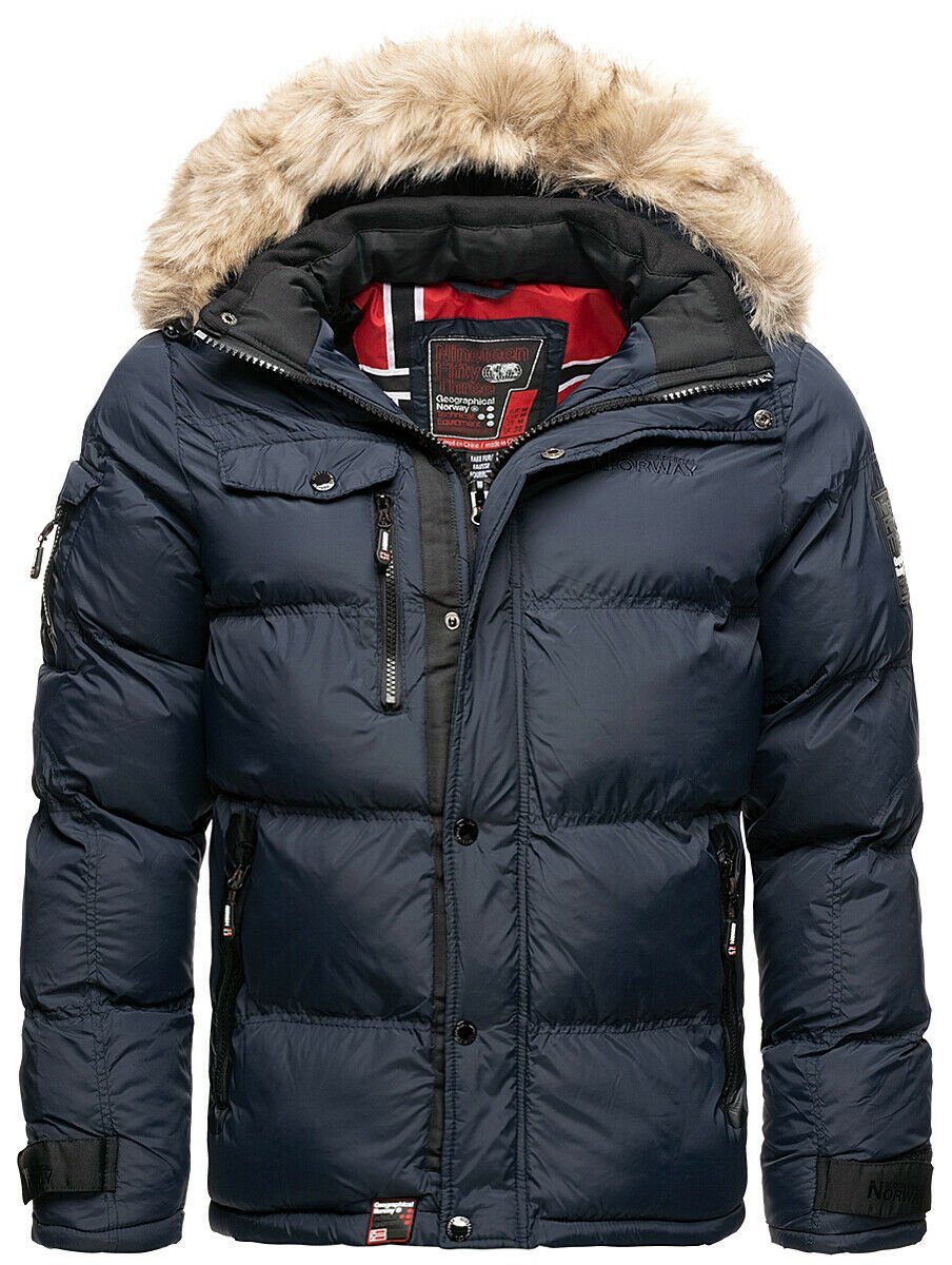 Geographical Norway Steppjacke Winter Jacke Steppjacke Outdoor Parka Warme Jacke Kapuzenjacke