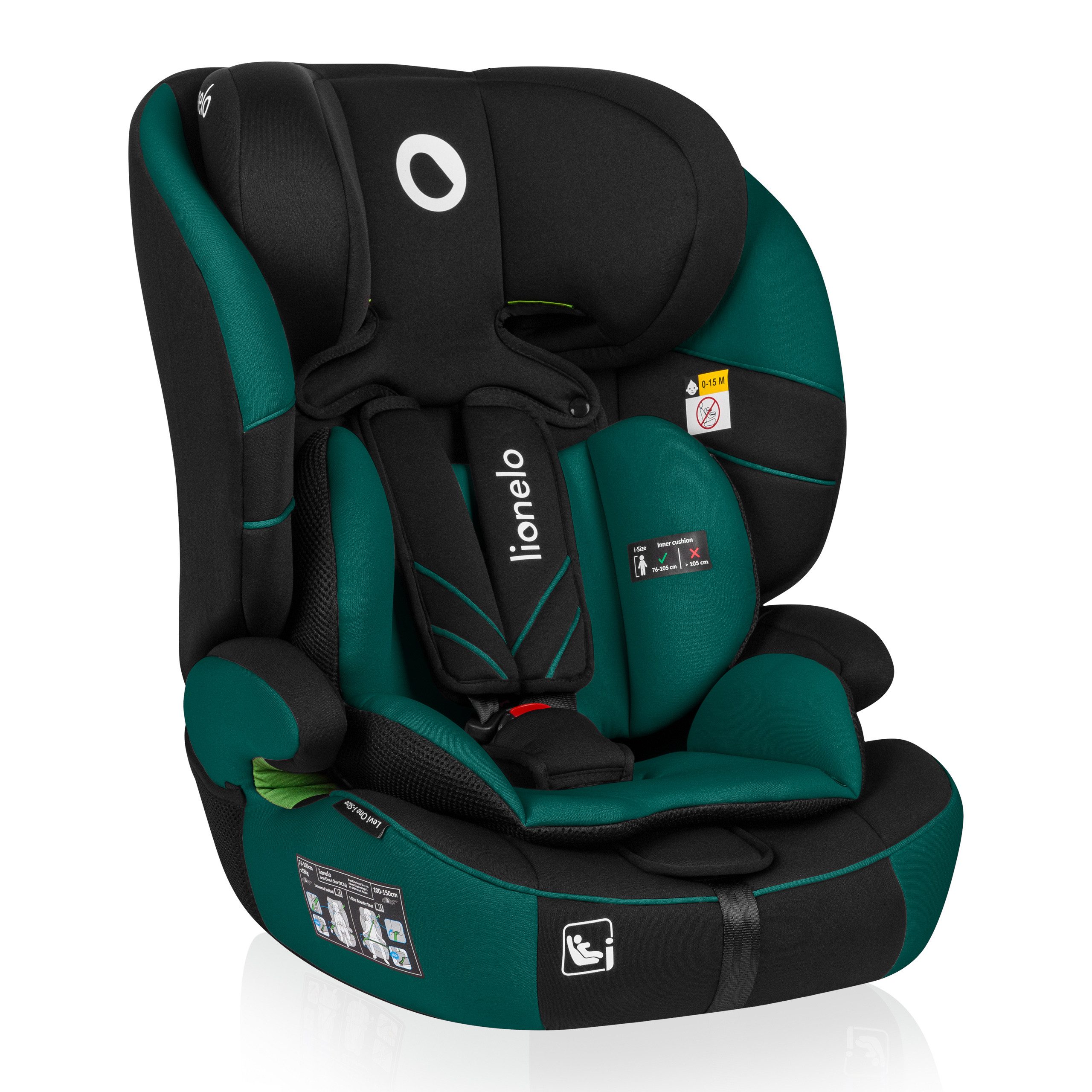 lionelo Autokindersitz LEVI ONE I-SIZE, ab: 12 Monaten, bis: 12 Jahren, ab: 76,00 cm, bis: 150,00 cm, (Set), i-Size R129 / Memory Foam / Dri-Seat