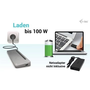 I-TEC Laptop-Dockingstation USB-C Metal Ergonomic 3x 4K Display Docking Station, mit Power Delivery 100 W