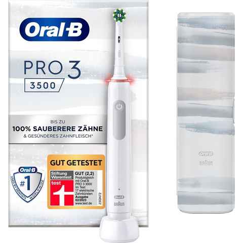 Oral-B Elektrische Zahnbürste 3 3500, Aufsteckbürsten: 1 St., 3 Putzmodi