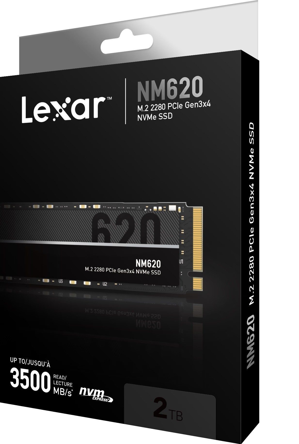 Lexar NM620 2TB NVMe SSD Gaming M.2 2280 2000GB interne SSD (2 TB) M.2", Features: PCIe Gen3x4, NVMe 1.4, 3D NAND, 1PB TBW