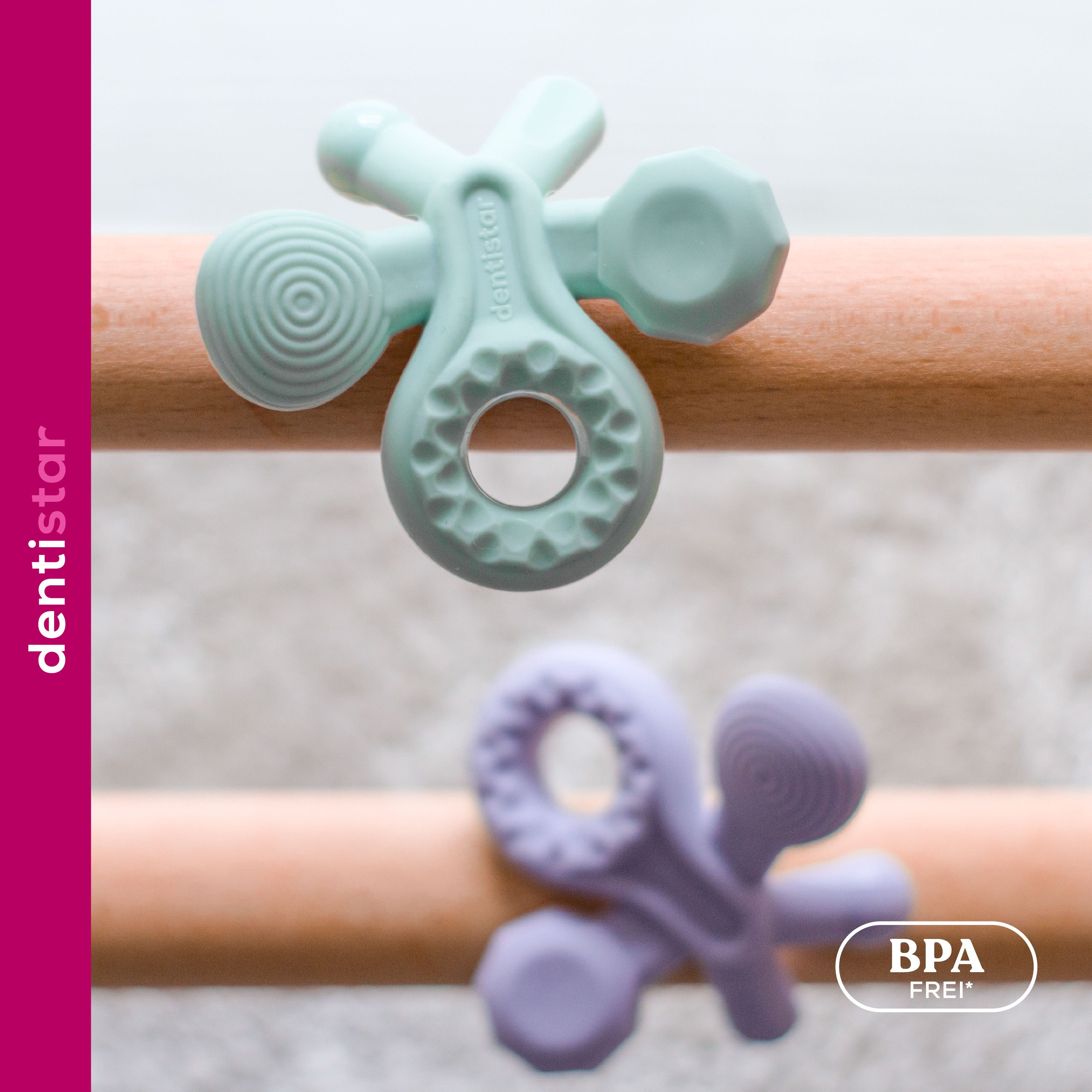 dentistar Beißring Hugstar - Beißspielzeug für Babys ab 3 Monate
