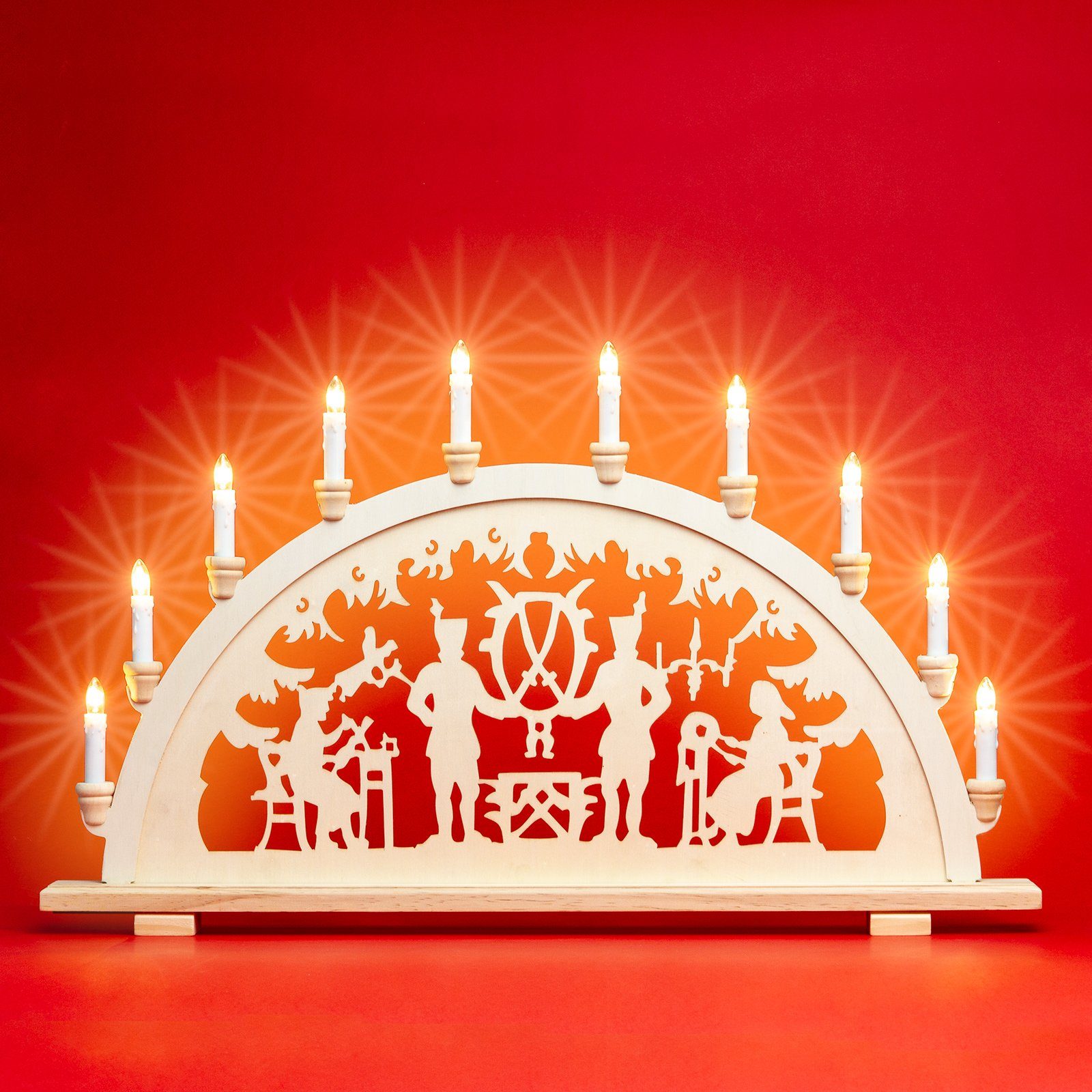 SIKORA Schwibbogen LB33-10 XL Lichterbogen Motiv Bergmann mit 10 LED Kerzen günstig online kaufen