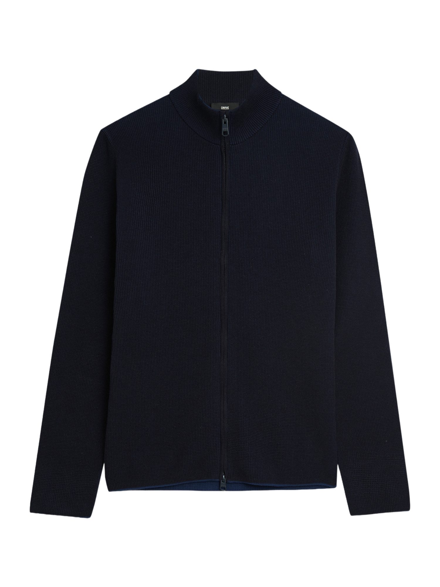 Cinque Strickjacke blau,Casual,Baumwolle,Unifarben,Stehkragen,Lang,Regular Fit