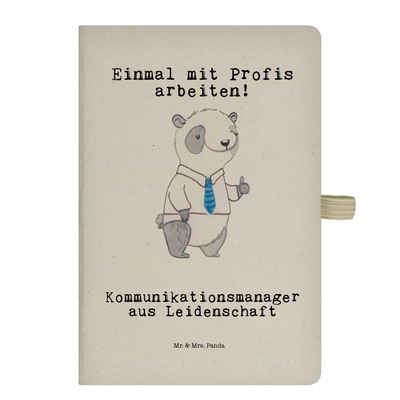 Mr. & Mrs. Panda Notizbuch Kommunikationsmanager Leidenschaft - Transparent - Geschenk, Notizen, Mr. & Mrs. Panda, Natur-Baumwollcover