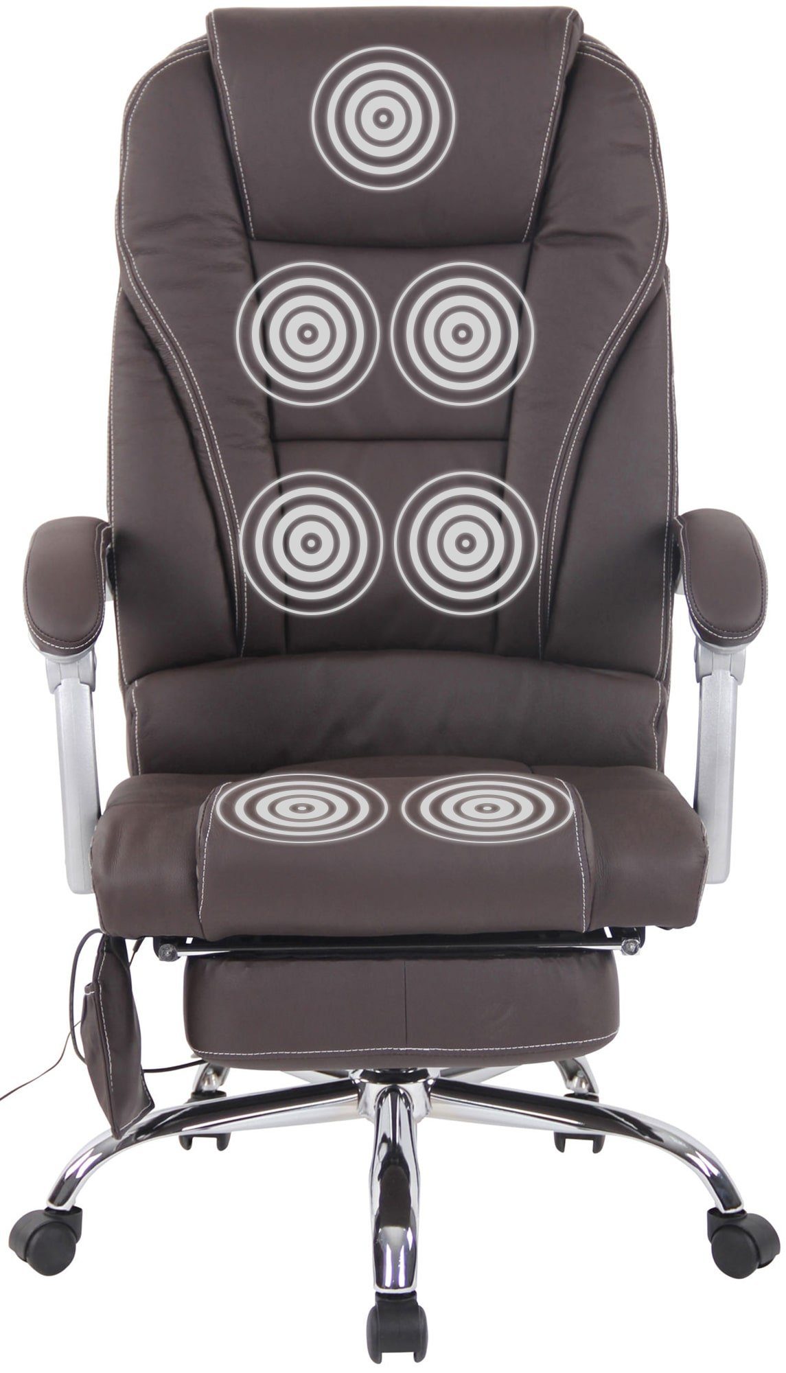 CLP Schreibtischstuhl Pacific Echtleder, Massagefunktion, Fußablage günstig online kaufen