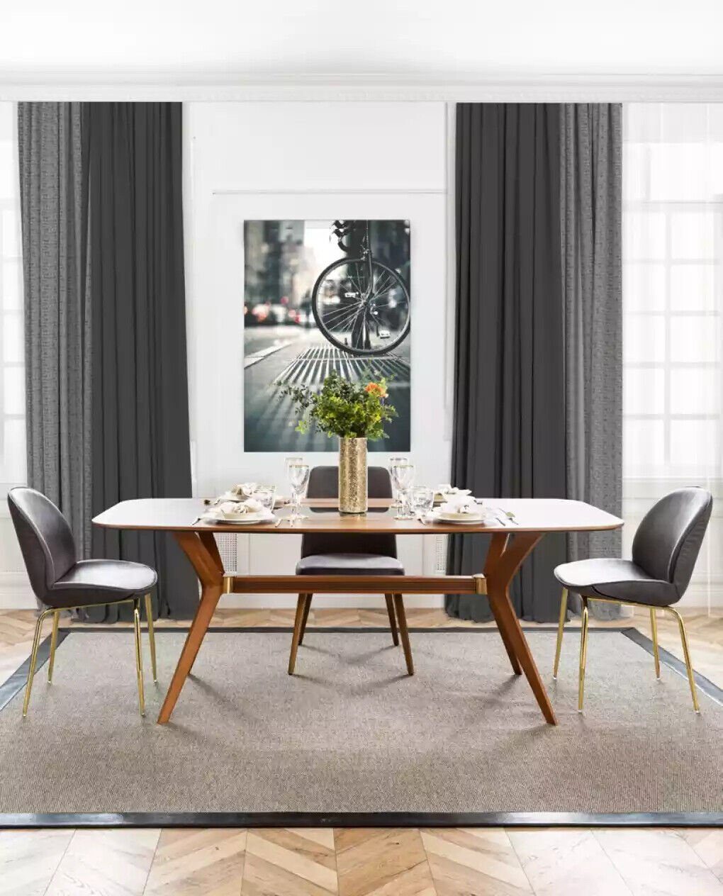 JVmoebel Esszimmer-Set Italienische Stil (5-St., Essgarnitur Made + in 5tlg, 4х Esstisch Modern 1x Europa Esstisch Stühle 4x Tisch Stühle)