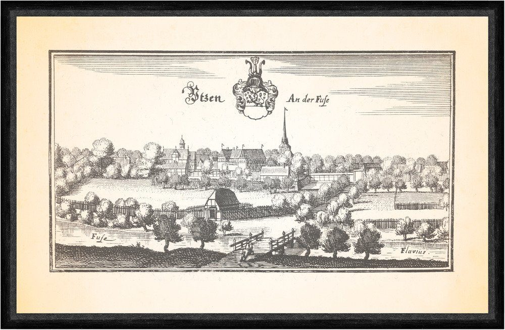 Kunstdruck Uetze an der Fuhse Junkerhof Topographia Germaniae Kupferstich Faks_Me