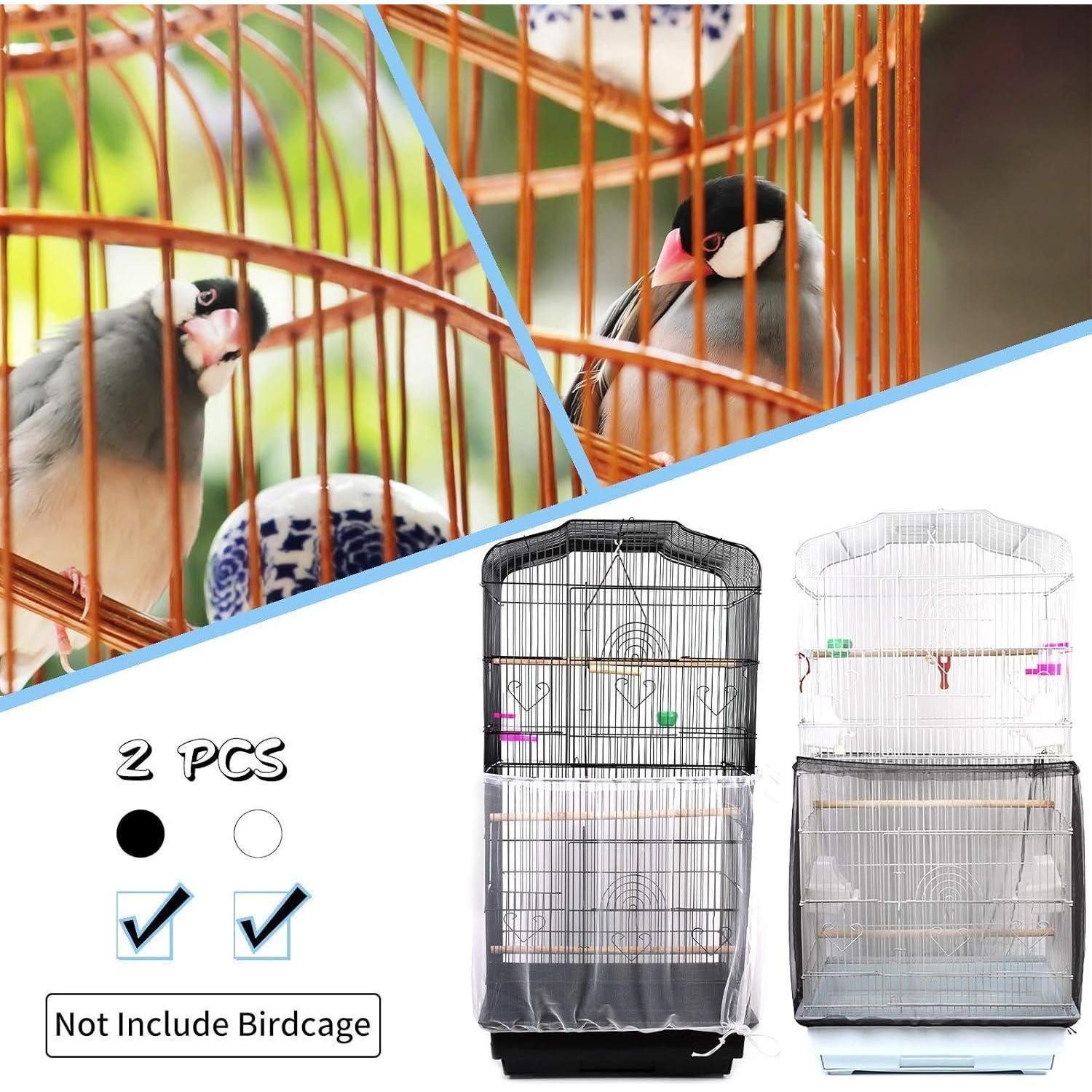 LuxusKollektion Vogelkäfig Vogelkäfig Abdeckung 2er Set Einstellbar Samenfänger Kordelzug