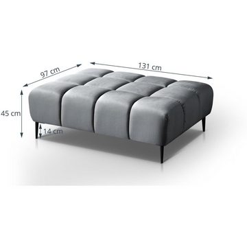 Beautysofa Sitzhocker Vanessa (XXL Format, im modernes Design), Steppungen in der Sitzfläche, 131x97 cm