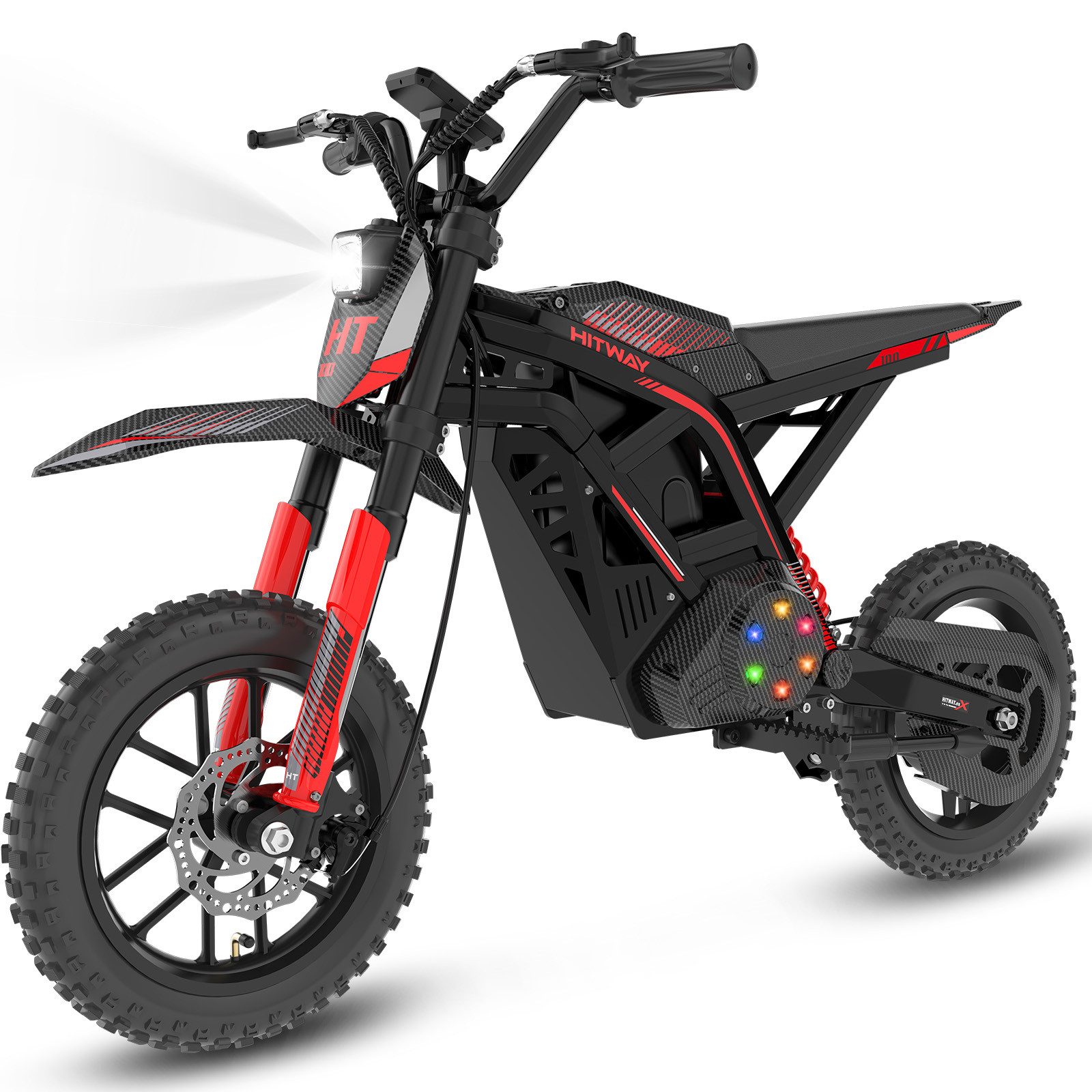 HITWAY Elektro-Kindermotorrad HT100, 36V 10,4Ah, 400W, 10/15/25 km/h, Reichweite 45 km, Belastbarkeit 70 kg, 10" Offroad-Reifen, Doppelbremsen, Doppeldämpfer, Aluminiumrahmen