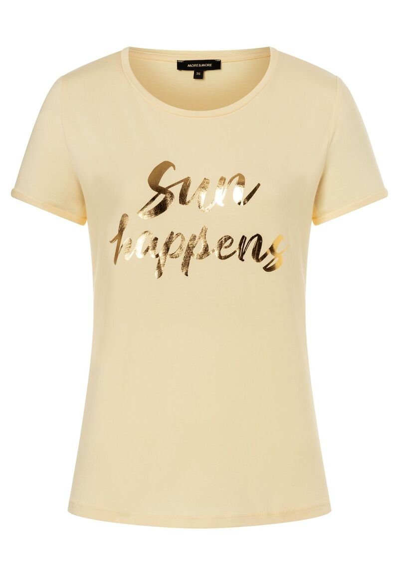 MORE&MORE T-Shirt Wording Shirt soft yellow Frühjahrs-Kollektion
