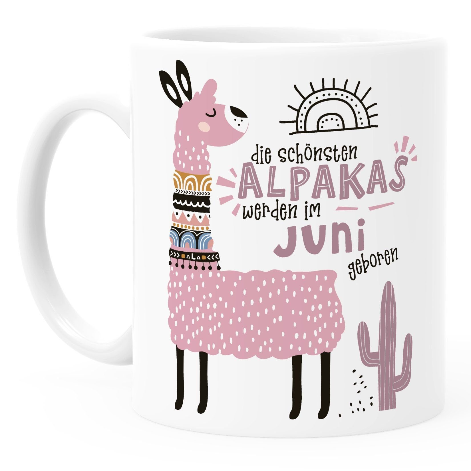 Alpakas Kaffee-Tasse Motiv Rosa weiß geboren Geburtags-Geschenke im Tasse SpecialMe werden Die Juni Schönsten Geburtsmonat individuelle Januar-Dezember anpassbares Lama Keramik SpecialMe®,