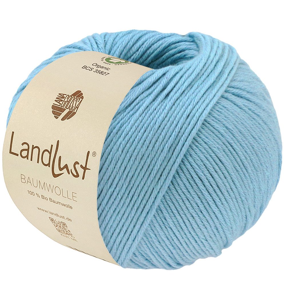 LANA GROSSA LANDLUST BAUMWOLLE GOTS 100 % Baumwolle Häkelwolle, 115 m (100 % Baumwolle mit angenehm weicher Haptik, Ideal für Tops, Strickjacken, Taschen und Accessoires), 50 g