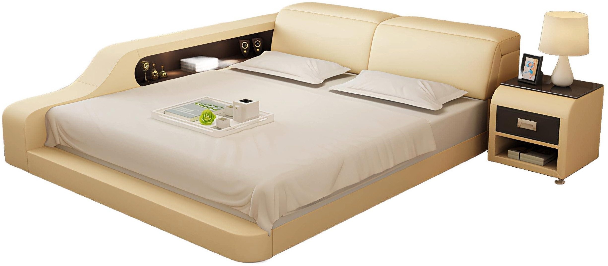 Xlmoebel Polsterbett Exklusives Bett mit Polsterung und luxuriösem Design für Paare (Bett LB8818), Hergestellt in Europa