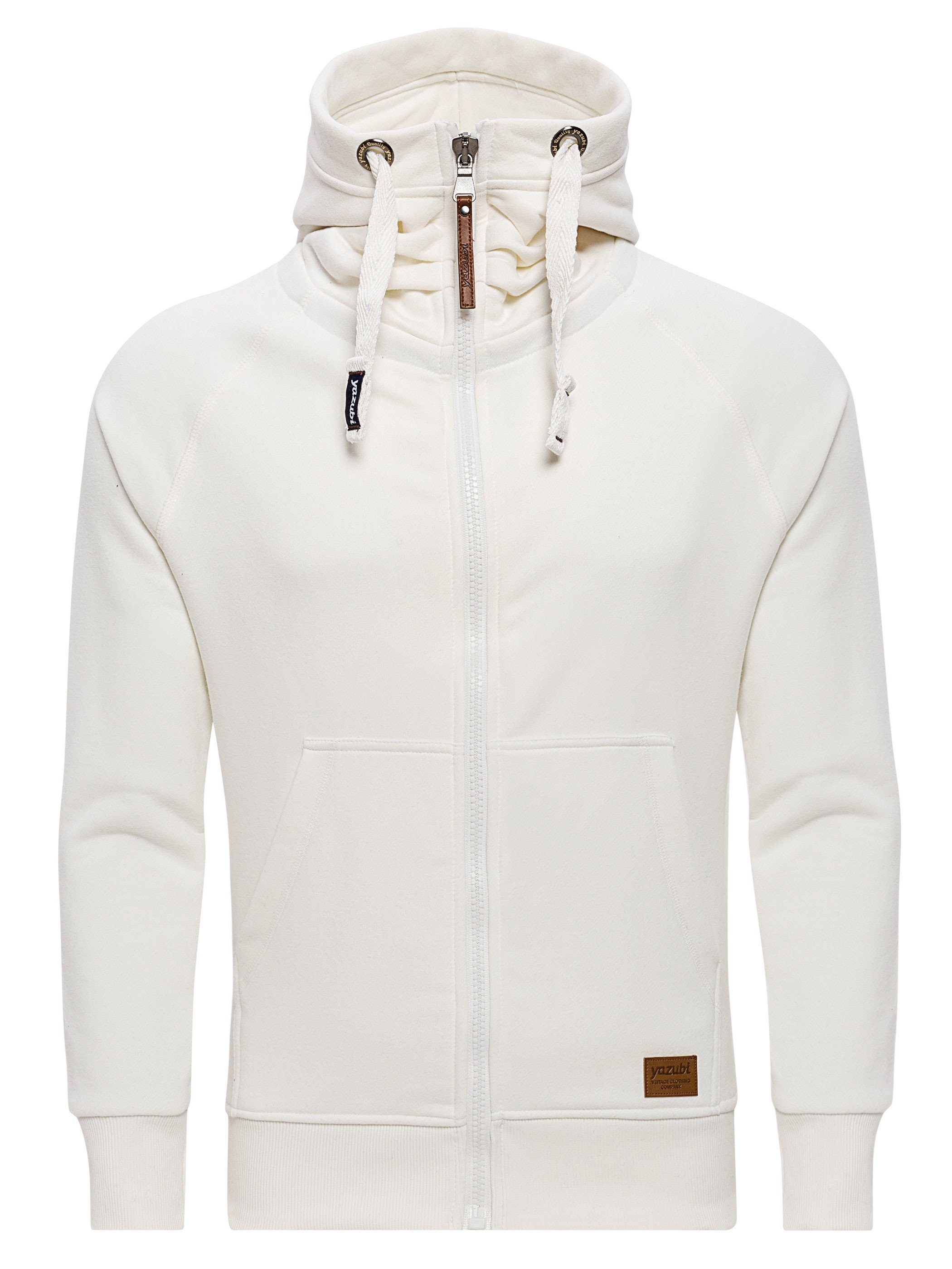 Yazubi Kapuzensweatjacke Jacob Zip Hoodie mit Kapuze Weiß (Cloud Dancer 114201)