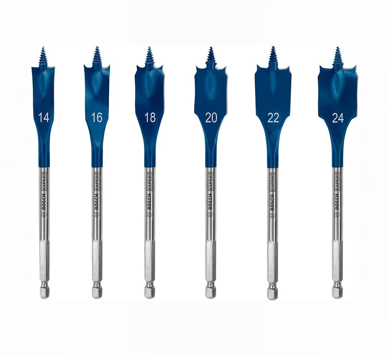 BOSCH Fräsbohrer Bosch EXPERT SelfCut Flachfräsbohrer-Set, 14/16/18/20/22/24 mm 6 Stück