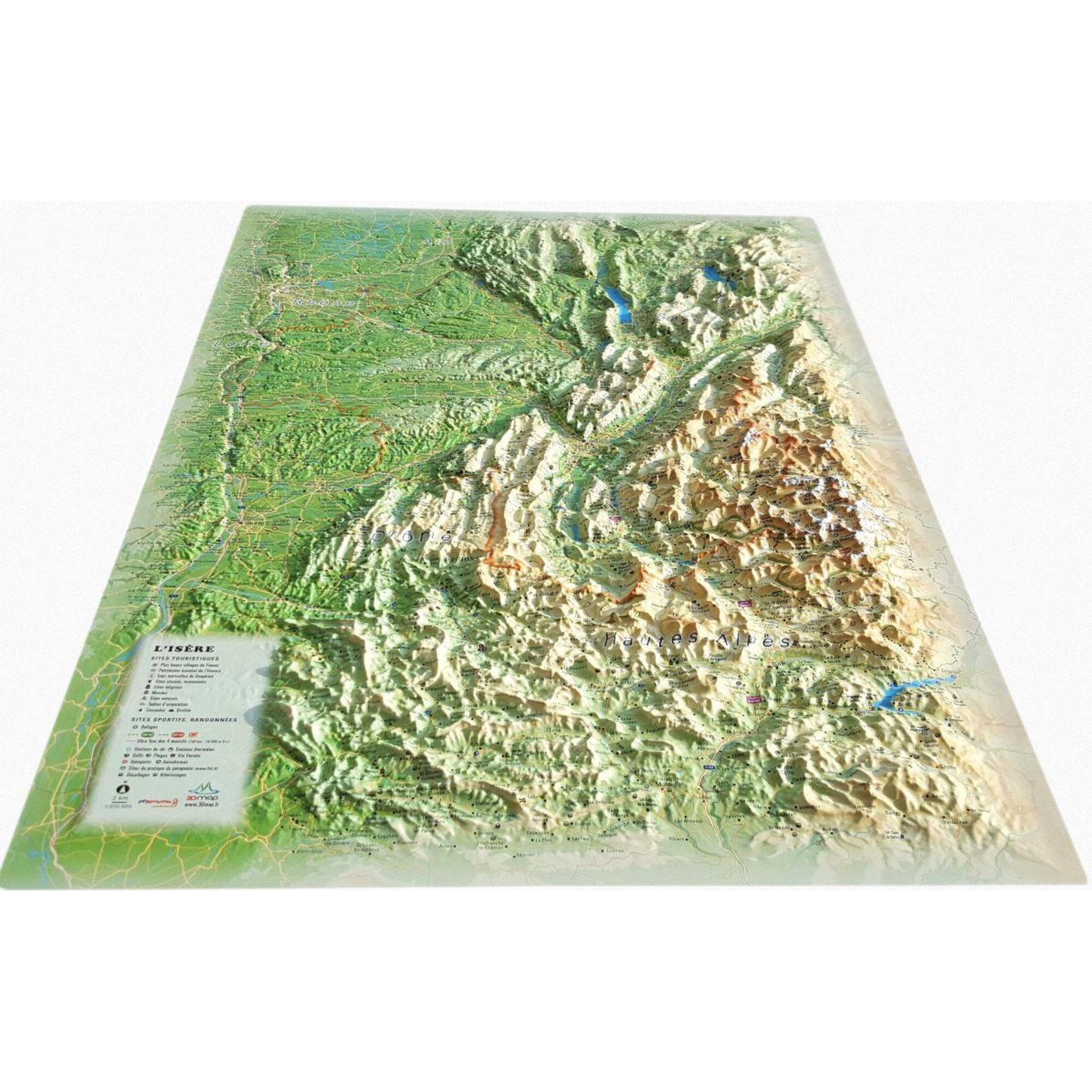 3Dmap Wandbild 3Dmap Regional-Karte L'Isère