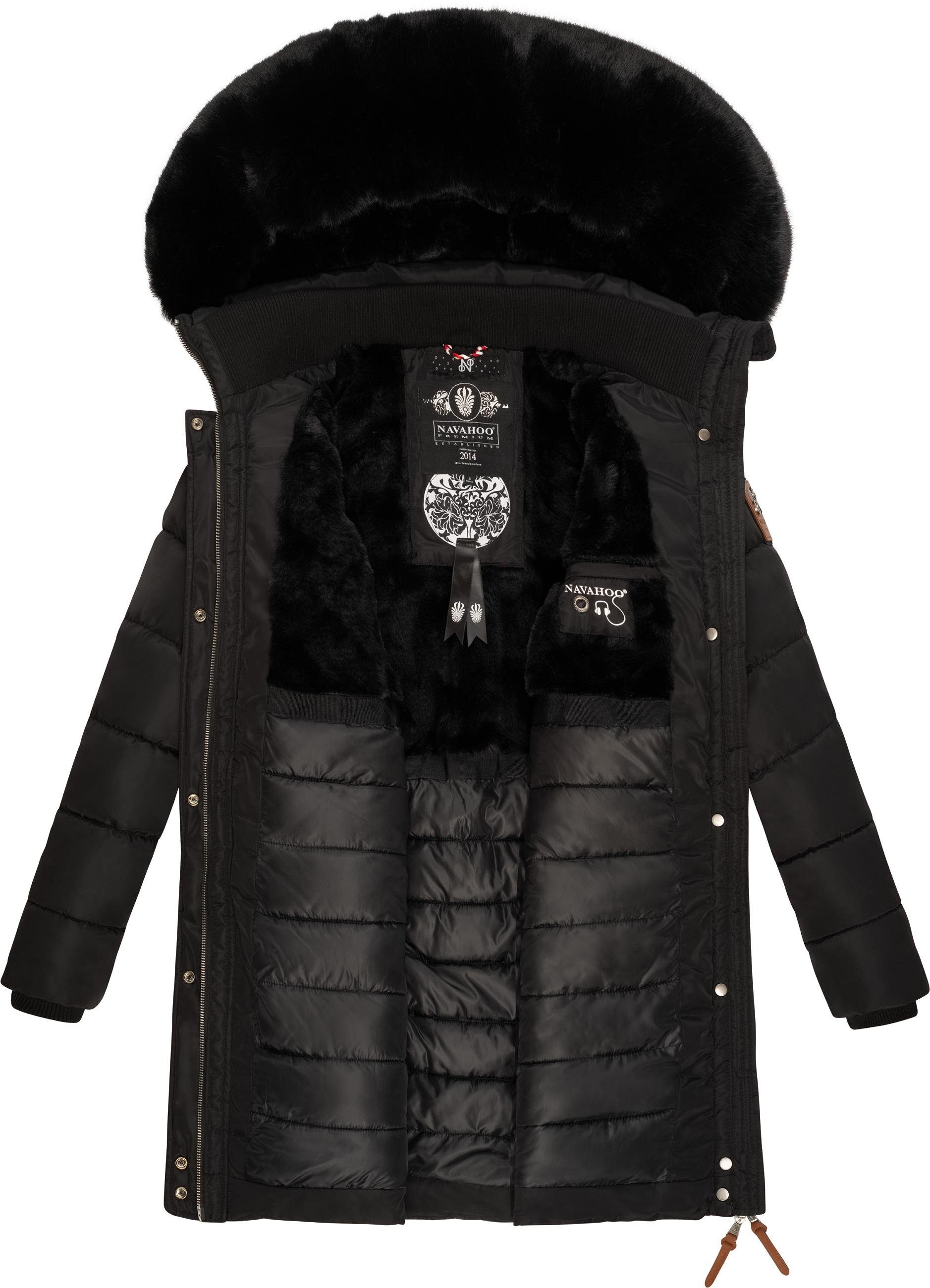 Navahoo Steppmantel Paula stylischer Winter Parka m. edlem Fellimitat