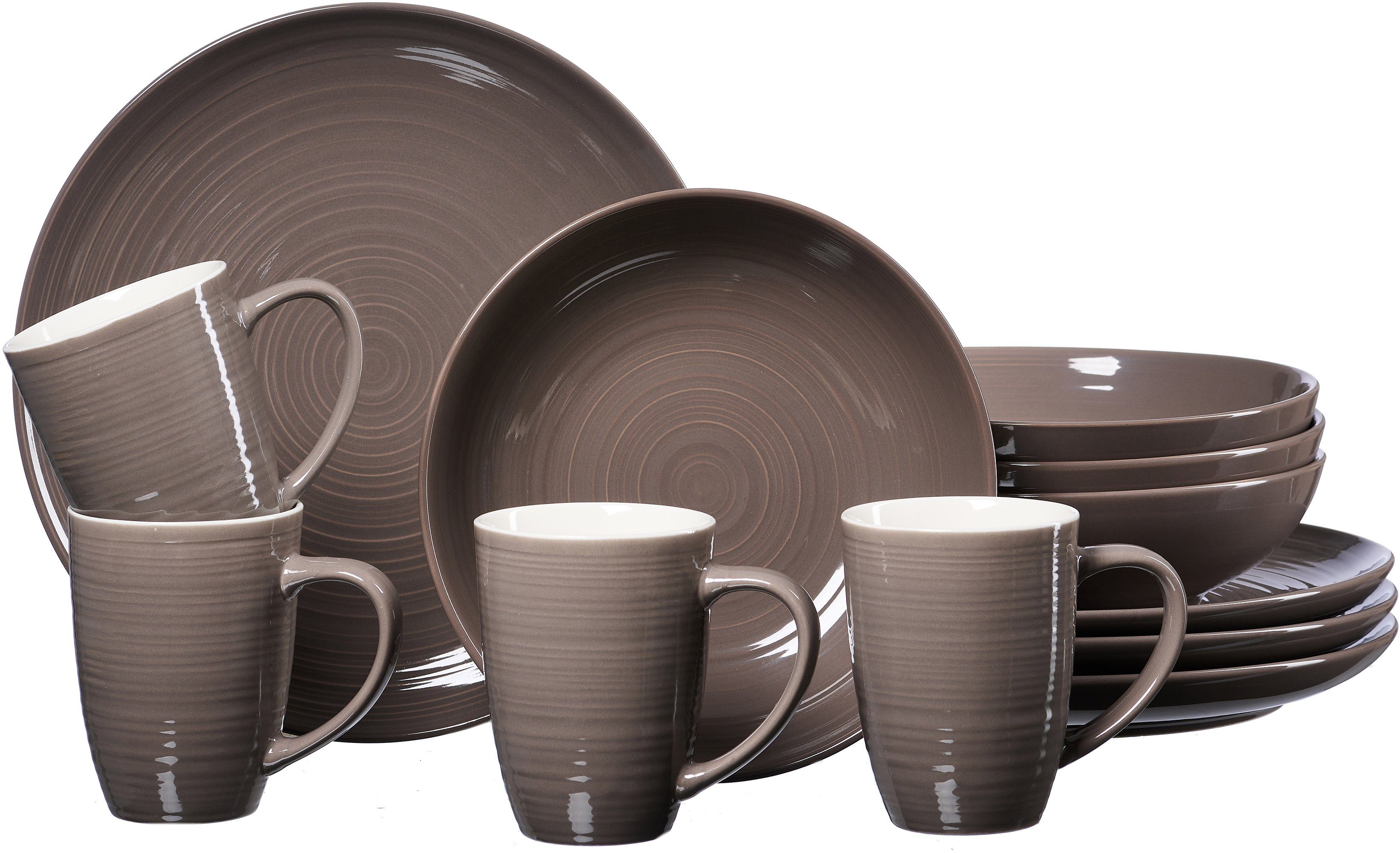 Ritzenhoff & Breker Комбинированное обслуживание Geschirr-Set, Service Suomi (12-tlg), 4 Personen, Porzellan, skandinavisches Design, 12 Teile, für 4 Personen