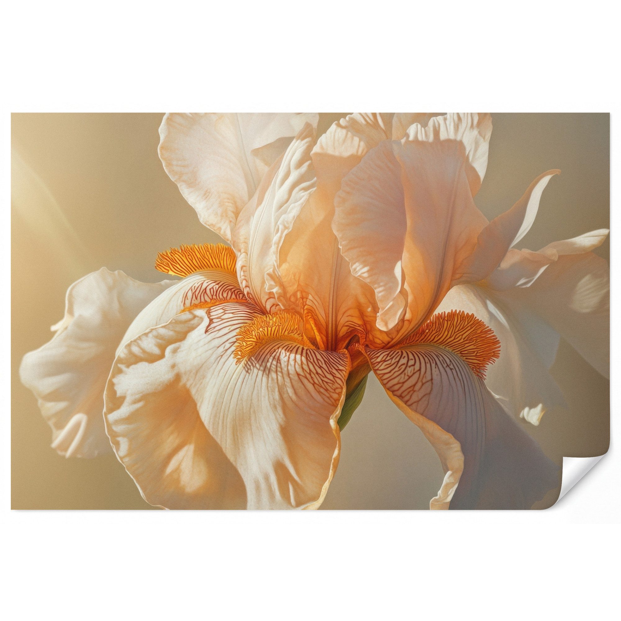 OnlyWow Fototapete Nahaufnahme - Orange - Iris, Matt, bedruckt, Wohnzimmer, Modern, Wanddekoration, Vliestapete 100x70cm